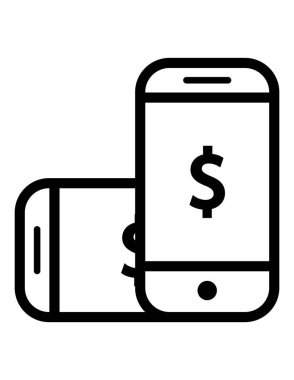 iki akıllı telefon simgesi vektör illüstrasyonu