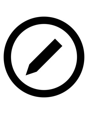 kalem vektör simgesi. biçim iki renkli düz sembol, mavi ve gri renkler, yuvarlak açılar, beyaz arkaplan