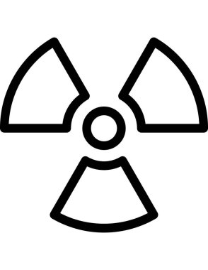 radyoaktif düz simge vektör çizimi