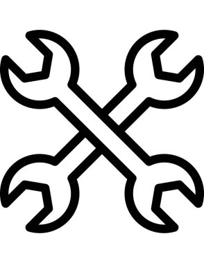 İngiliz anahtarı ve tornavida vektör simgesi