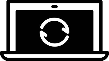 dizüstü bilgisayar düz ikon vektör çizimi