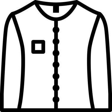 Uzun kollu düz simge vektör çizimi