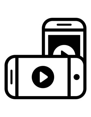 iki akıllı telefon simgesi vektör illüstrasyonu