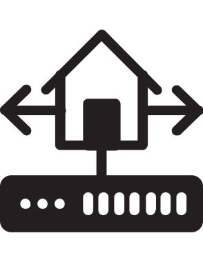 sunucu düz ikon vektör çizimi