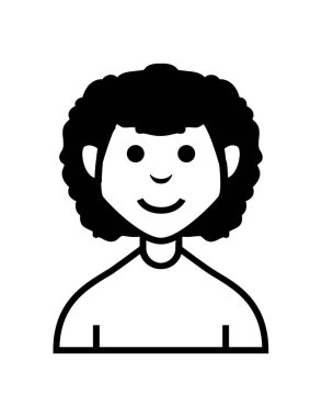 Avatar kadın ikon vektör çizimi tasarımı