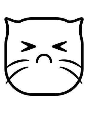 kedi emoji yassı ikon vektör çizimi