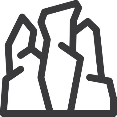 Kaya taşı düz ikon vektör çizimi