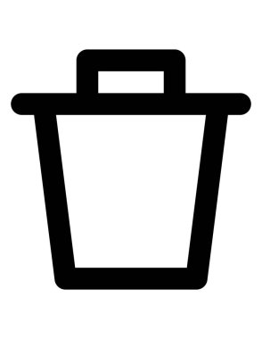 Çöp kutusu vektör çizgisi simgesi.