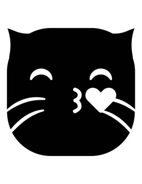 kedi emoji yassı ikon vektör çizimi