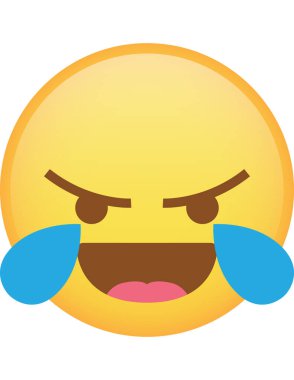 kızgın tepki emoji simgesi vektör illüstrasyonu