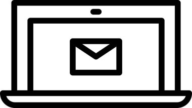 dizüstü bilgisayar düz ikon vektör çizimi