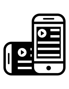 iki akıllı telefon simgesi vektör illüstrasyonu