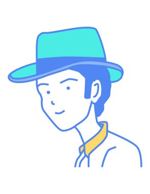 Man avatar simgesi vektör illüstrasyonu