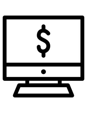 Dolar ve bankacılık ikonu. vektör biçimi, yuvarlak açılı düz ikonik sembol, pürüzsüz mavi renkler,