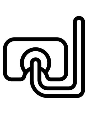 bağlantı hattı vektör simgesi. biçim çift renkli düz sembol, yoğun kırmızı ve siyah beyaz semboller, yuvarlak açılar