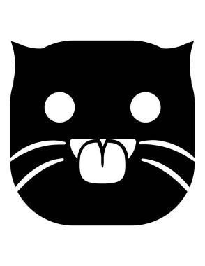 kedi emoji yassı ikon vektör çizimi