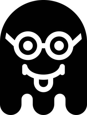 hayalet emoji düz ikon vektör çizimi