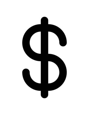 Beyaz arkaplanda dolar simgesi.