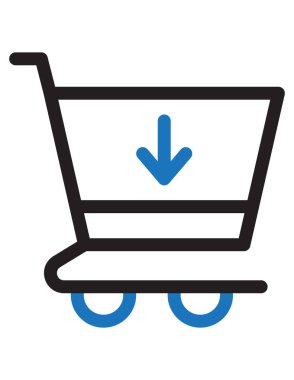 çevrimiçi alışveriş düz simgesi vektör illüstrasyonu