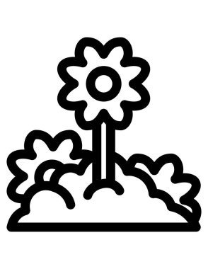 çiçek simgesi vektörü, illüstrasyon