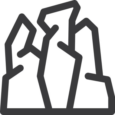 Kaya taşı düz ikon vektör çizimi