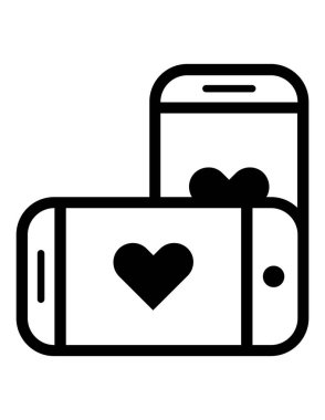 iki akıllı telefon simgesi vektör illüstrasyonu