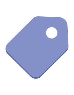 Beyaz arkaplanda izole edilmiş düz biçimli etiket simgesi