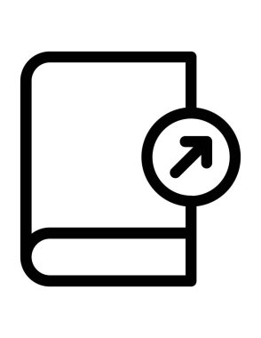 Kitap ve ok ikonu vektör illüstrasyonu