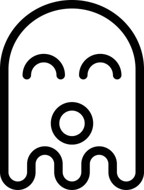 hayalet emoji düz ikon vektör çizimi