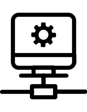 sunucu düz ikon vektör çizimi