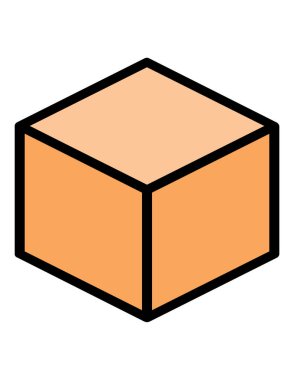 beyaz arkaplan üzerinde karton kutu simgesi. vektör illüstrasyonu