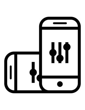 iki akıllı telefon simgesi vektör illüstrasyonu