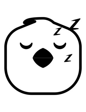 tavuk emoji yassı ikon vektör çizimi