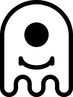 hayalet emoji düz ikon vektör çizimi