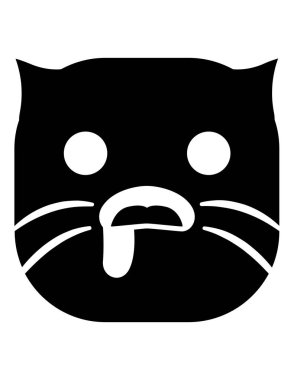 kedi emoji yassı ikon vektör çizimi