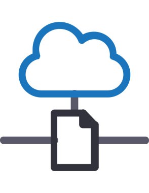 bulut hesaplama ve teknoloji çizgisi vektör simgesi.