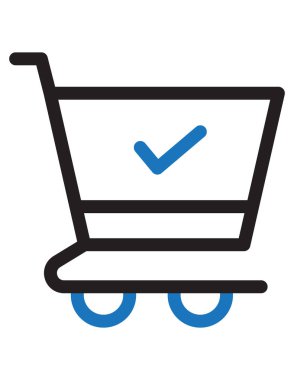 çevrimiçi alışveriş düz simgesi vektör illüstrasyonu