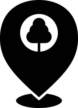 konum haritası düz ikon vektör çizimi