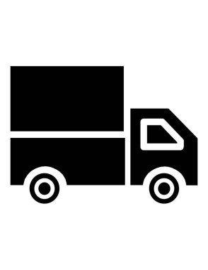 dağıtım kamyonu ikonu vektör çizimi