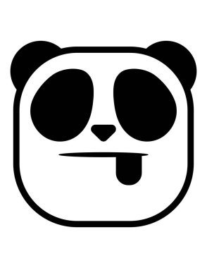 panda simgesi vektör illüstrasyonu
