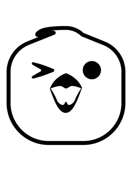 Kyckling Emoji Platt Ikon Vektor Illustration — Stock vektor