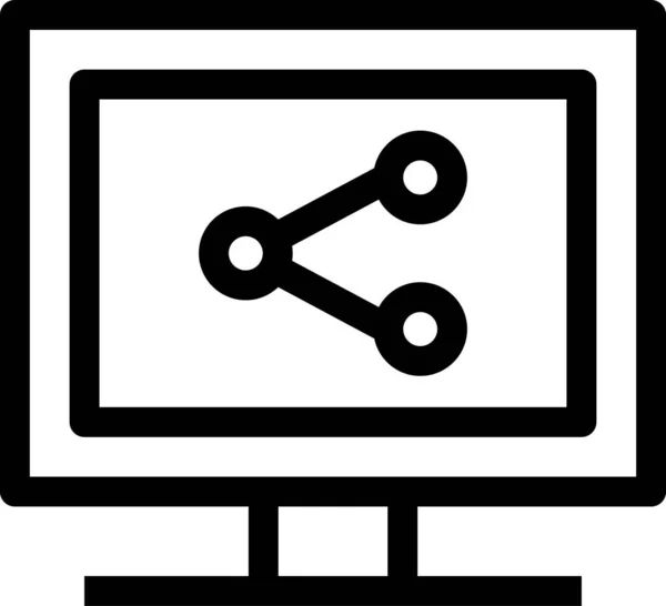 Schermo Schermo Piatto Icona Vettoriale Illustrazione — Vettoriale Stock