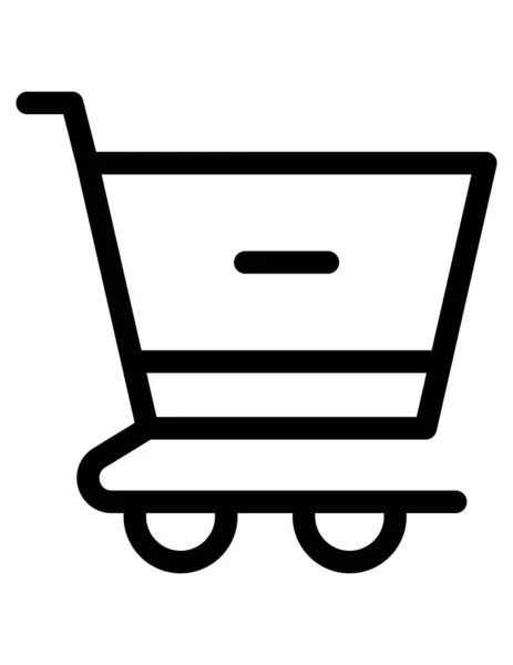 Compras Línea Icono Plano Vector Ilustración — Archivo Imágenes Vectoriales