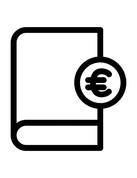 Illustrazione Vettoriale Del Libro Dell Icona Dell Euro — Vettoriale Stock