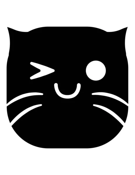 Cat Emoji Flat Icon Vector Illustration — Stock Vector