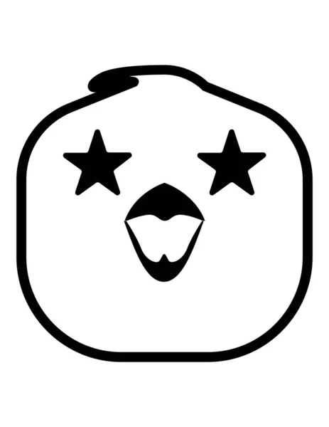 Kyckling Emoji Platt Ikon Vektor Illustration — Stock vektor