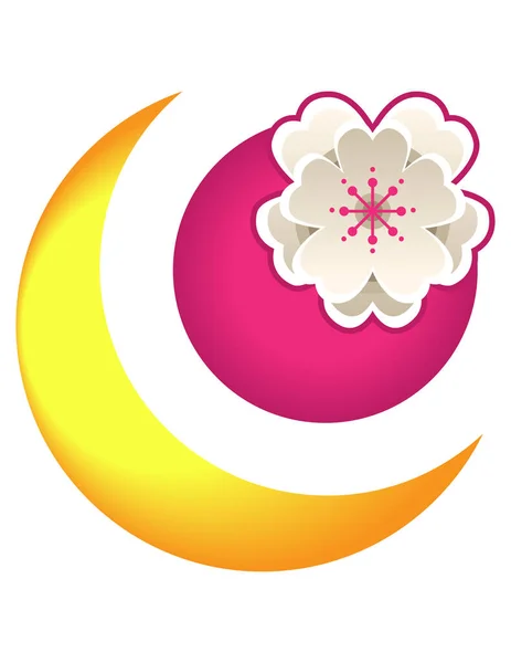 Sakura Flower Flat Icon Vector Illustration — Stock Vector