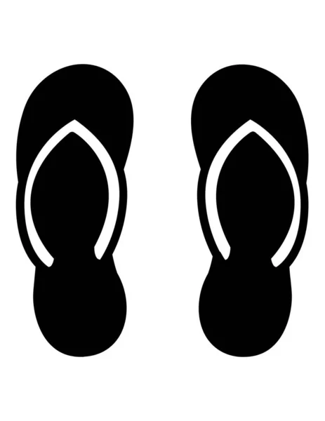 Vector Illustration Black White Icon Slippers — Stock Vector