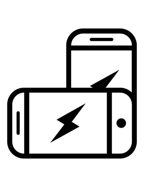 Dos Smartphones Icono Vector Ilustración — Archivo Imágenes Vectoriales