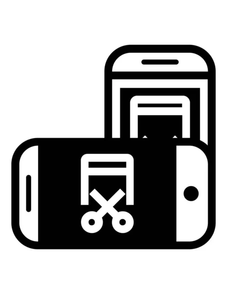 Zwei Smartphones Icon Vector Illustration — Stockvektor